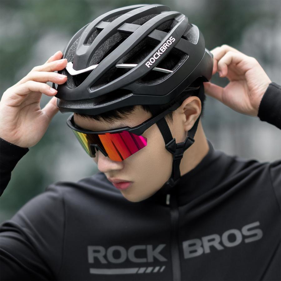 ROCKBROS スポーツサングラス 偏光レンズ ミラー クリア サイクリング