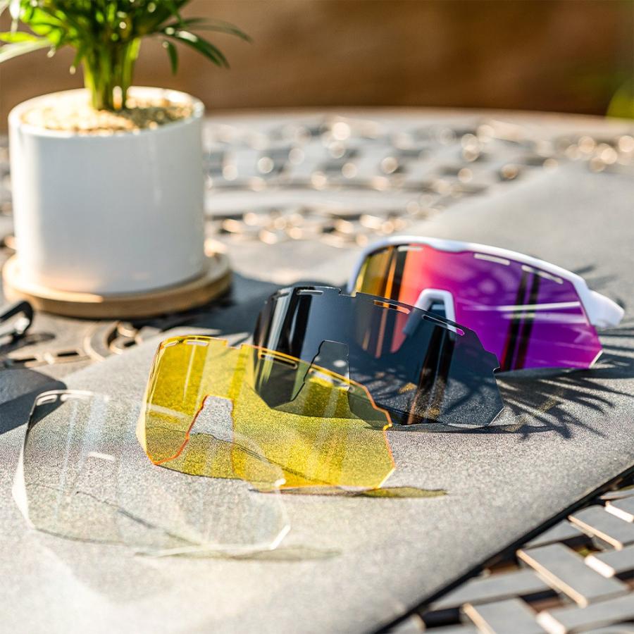 ROCKBROS スポーツサングラス 偏光レンズ ミラー クリア