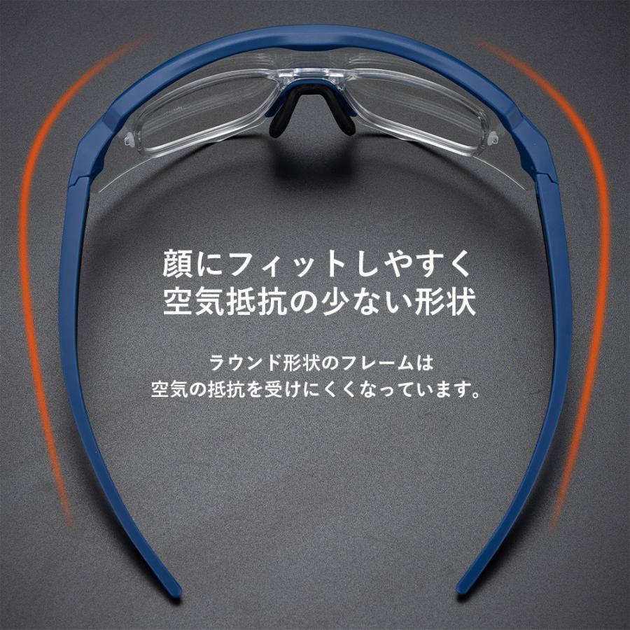 ROCKBROS スポーツサングラス 偏光レンズ ミラー クリア