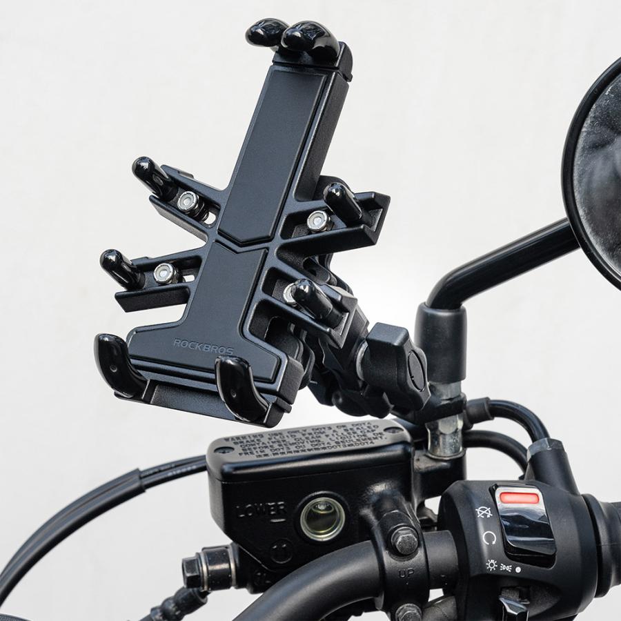 ROCKBROS バイク 防振 スマホスタンド スマホホルダー 衝撃 バイク用