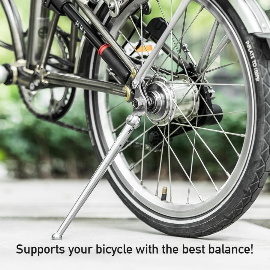 チタン製BROMPTON／16インチミニベロ用サイドスタンド・フルチタン製 ROCKBROS 自転車 スタンド サイドスタンド キックスタンド 16