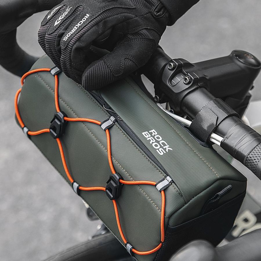 ROCKBROS 自転車 バッグ フロント ハンドル 2way ヘキサゴン
