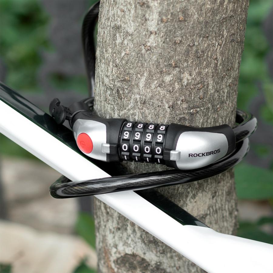 自転車 鍵 ロック ダイヤル式 4桁 バイク ロード クロス