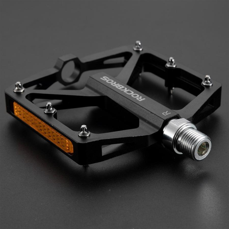 ROCKBROS ペダル 自転車 フラット 反射板 9/16インチ 幅広 軽量