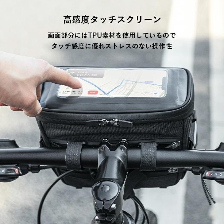 スマホホルダーフロントバッグ タッチパネル サイクルバッグ