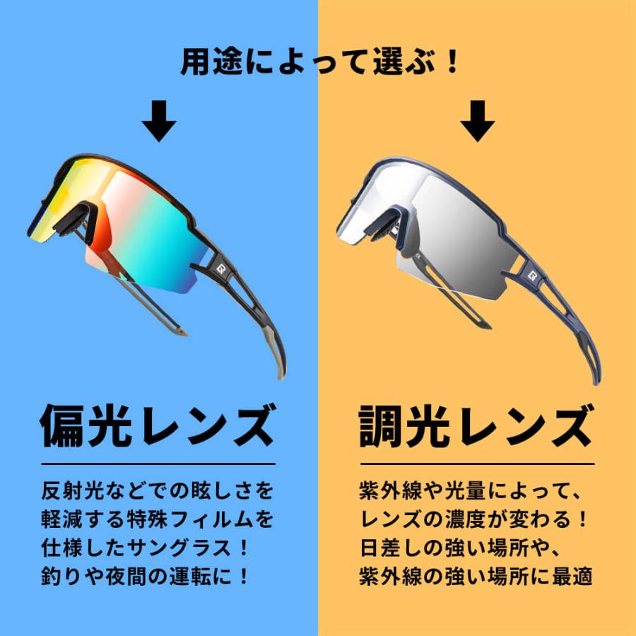 サングラス 偏光 調光 スポーツ メンズ レディース インナーフレーム
