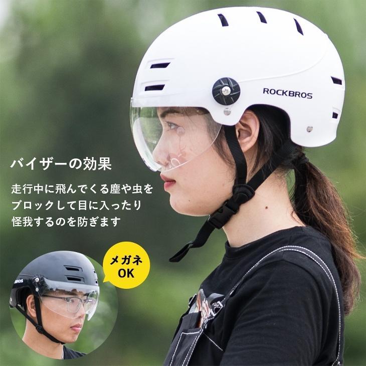 バイザー付き自転車用ヘルメット ジェットヘルメット サイクルヘルメット サイクリングヘルメット 通気孔｜isshoudou｜04
