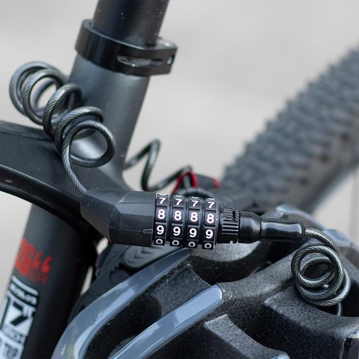 Abus 4桁ロック 自転車用 4桁ダイヤルロック ワイヤーロック ダイヤル式ケーブルロック 自転車