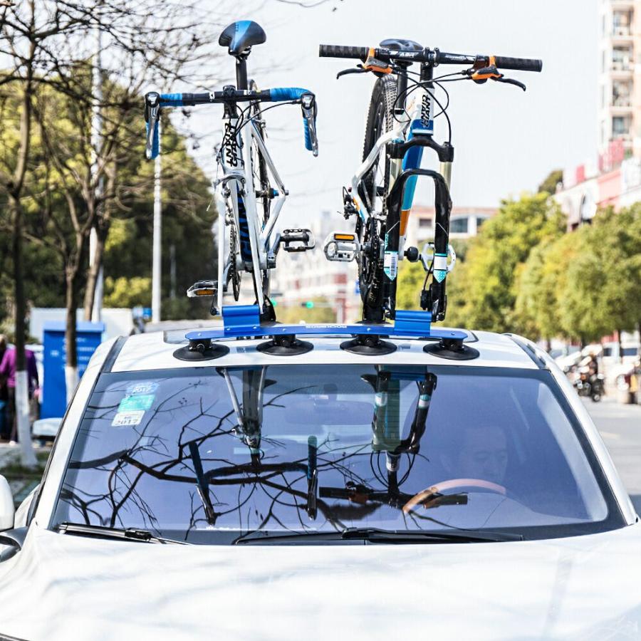 サイクルキャリア ルーフキャリア吸盤式 2台積み 車載 全4色 ROCKBROS
