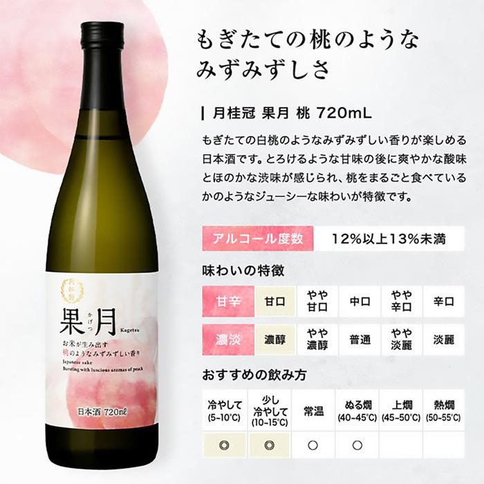 日本酒 果月 720ml 飲み比べセット 桃 葡萄 各3本 合計6本 月桂冠｜isshusouden-2｜02
