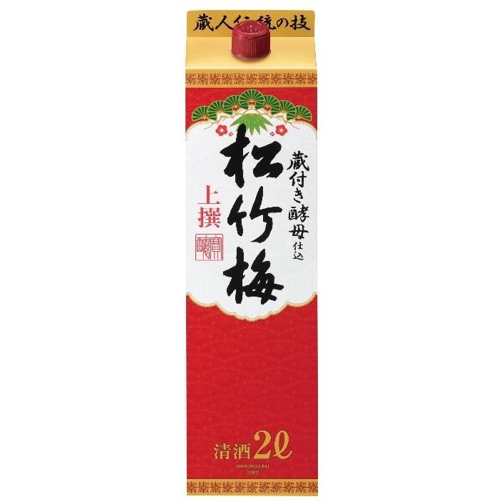 日本酒 上撰 松竹梅 酒パック 2000ml 2L 6本 1ケース｜isshusouden-2