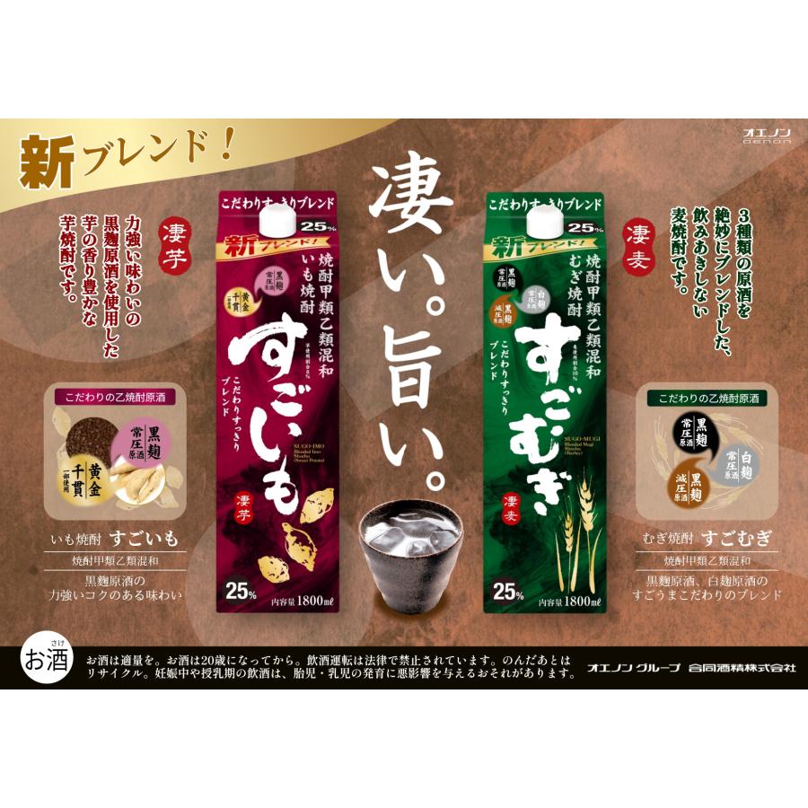 お酒 芋焼酎 25度 合同酒精 甲乙混和 すごいも(芋) 1800ml 1.8L 12本 (2ケース) お酒 新生活 のし・ギフト対応不可_2