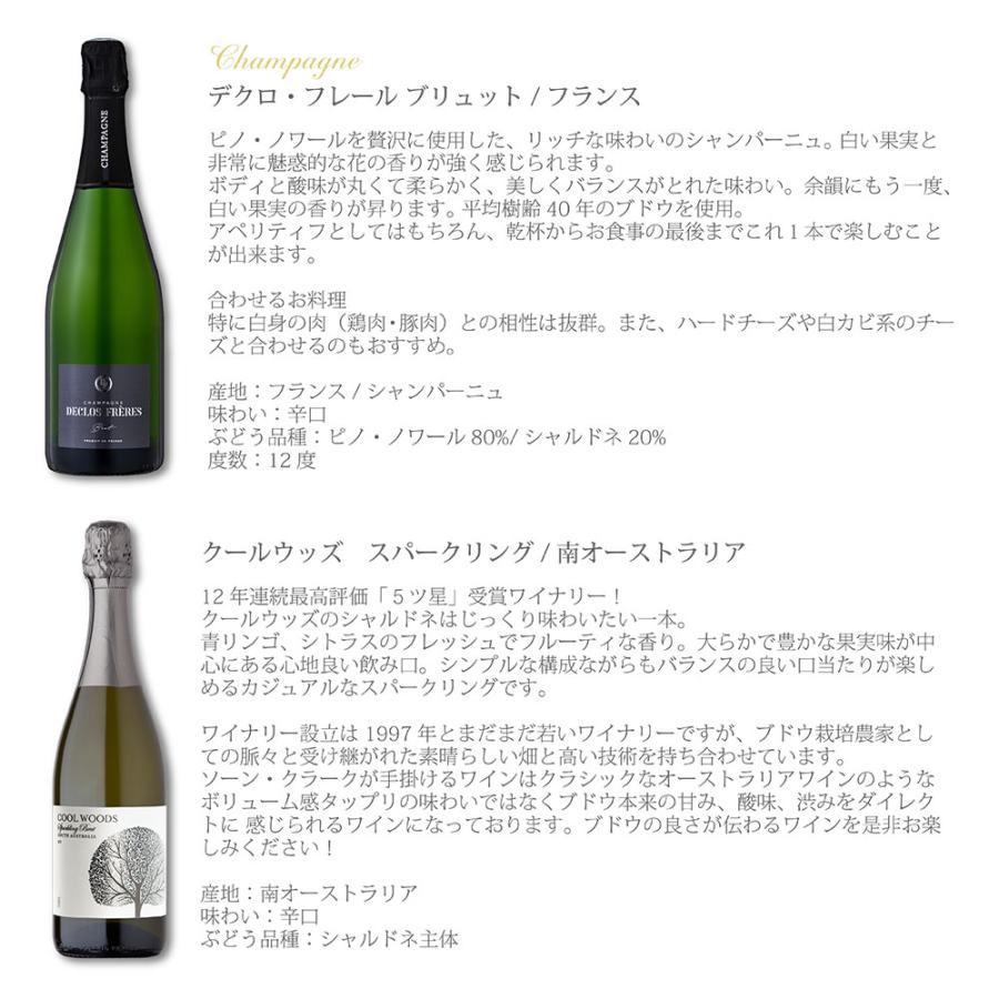 シャンパン　スパークリングワイン　白ワイン 6本セット　詰合せ　飲み比べ ワインセット 飲み比べ 激安！！シャンパーニュ入り スパークリング