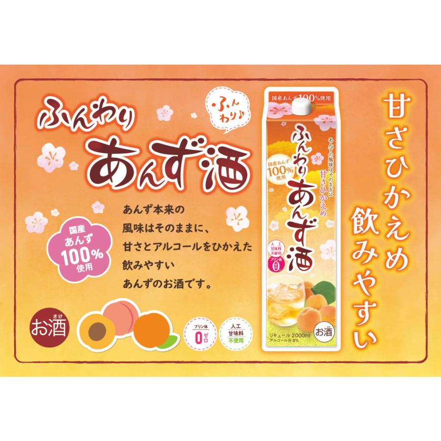 合同酒精 あんず酒 ふんわりあんず酒 パック 2000ml 2L 1本 リキュール
