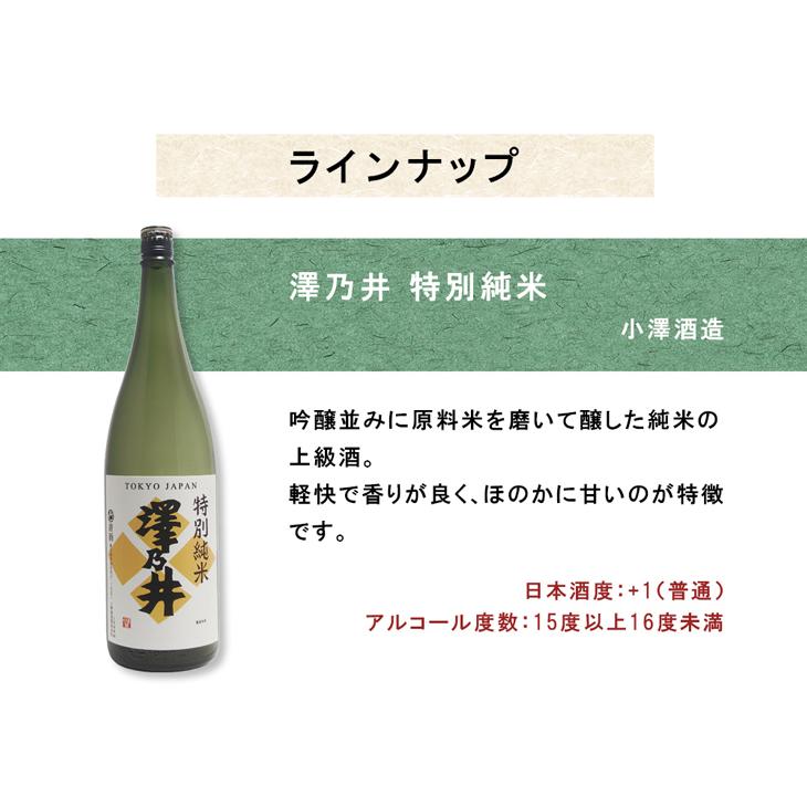 純米酒 一升瓶 5本 飲み比べセット 日本酒 1800ml 1.8L 澤乃井 川中島
