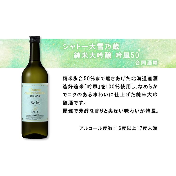 合同酒精 シャトー大雪乃蔵 純米大吟醸 吟風50 720ml 日本酒 父の日