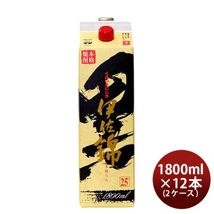 乙25度 伊佐錦 焼酎 芋 パック 黒 1.8L 12本 2ケース　1800ml｜isshusouden