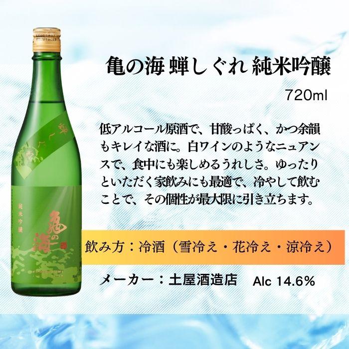 日本酒 夏酒 亀の海 蝉しぐれ 純米吟醸 720ml 2本 土屋酒造店 ギフト