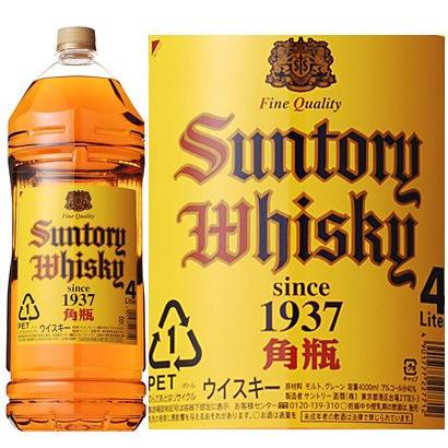 ウイスキー サントリー 角瓶 ペットボトル まとめ買い特価 【2021 4L whisky 4000ml