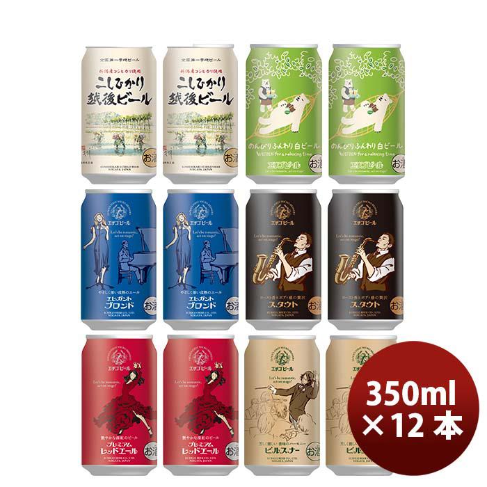 ビール 大人気！エチゴビール 定番品 クラフトビール 6種各2本 12本飲み比べセット お酒