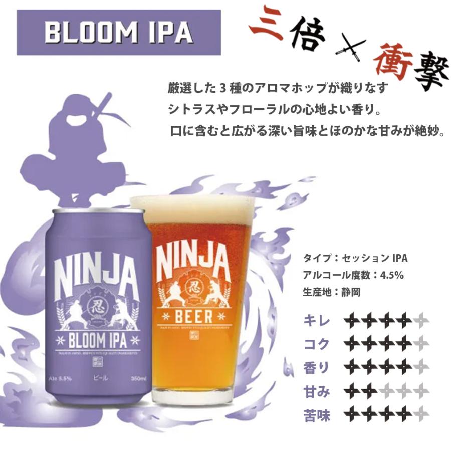 日本ビール NINJA BEER 5種＋グラス付きギフトセット 缶 350ml 5本