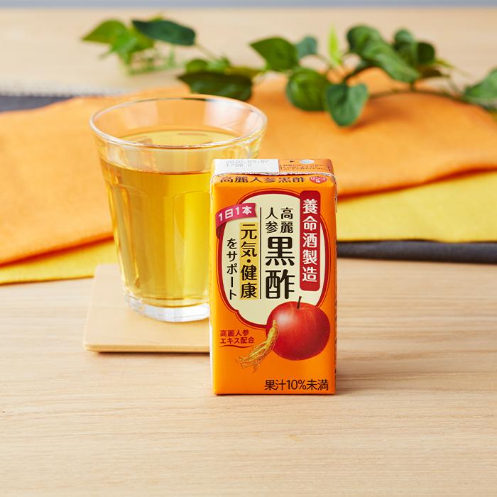 養命酒 高麗人参黒酢 125ml × 2ケース / 36本 健康 りんご 果汁 