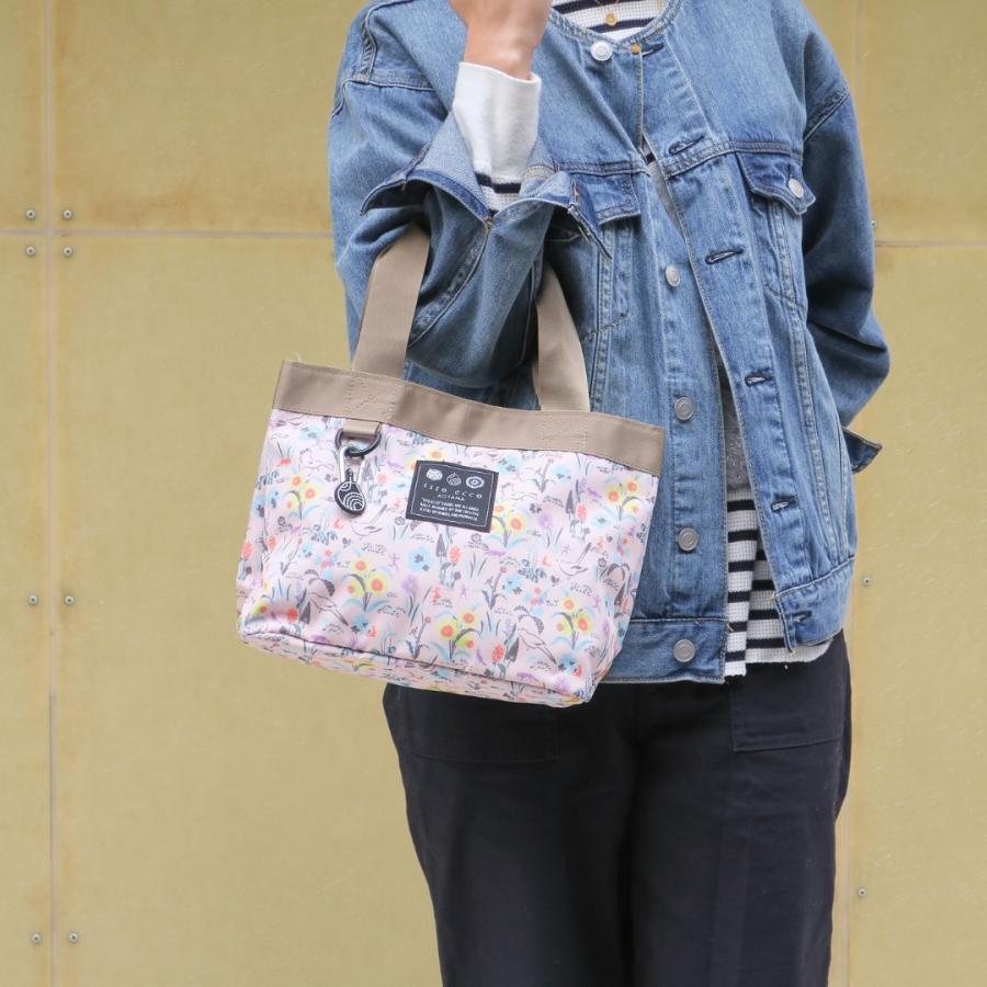 ミニトート カラビナ＆チャーム付き レディース シンプル 大人かわいい