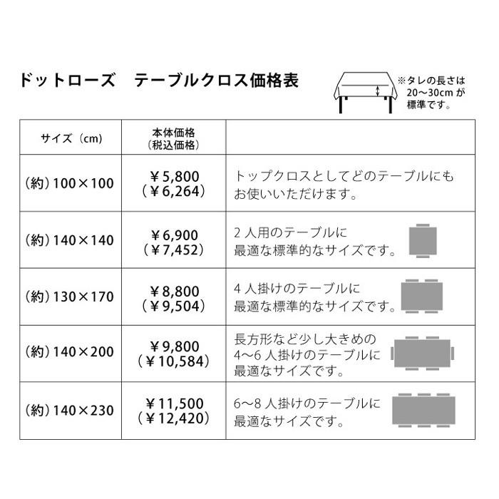 テーブルクロス　ドットローズ　230×140cm（はっ水加工） |  | 06