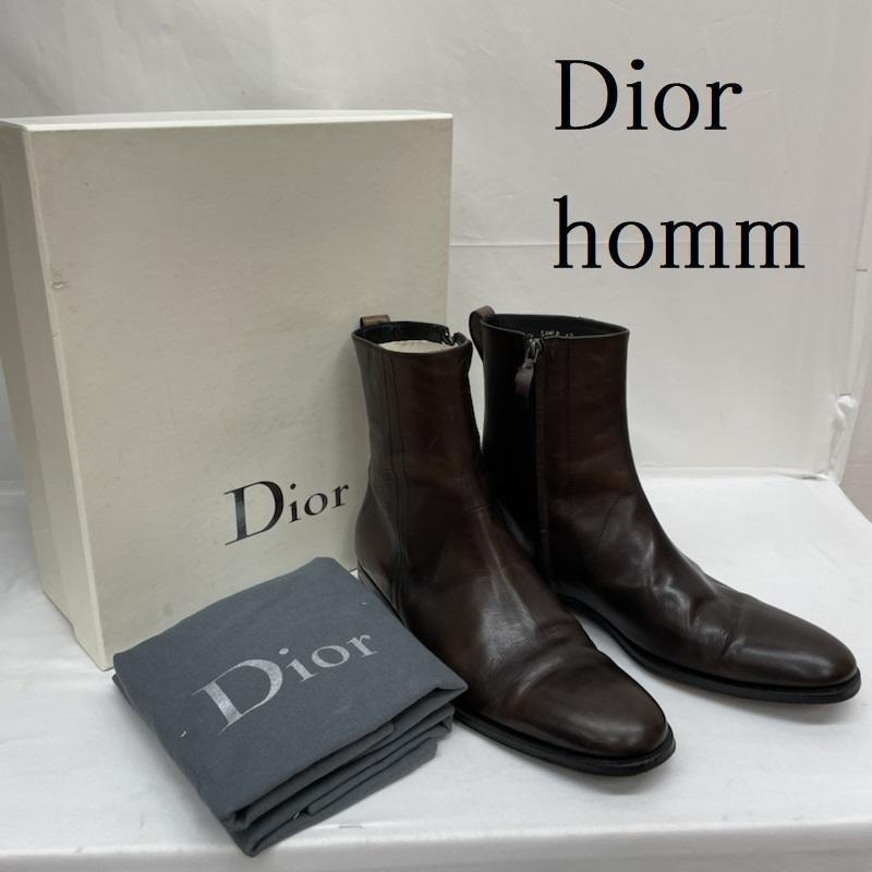 Dior homme ディオールオム 一般 ブーツ Boots 05AW エディ グラムロック期 サイドジップ レザー ブーツ 43 601