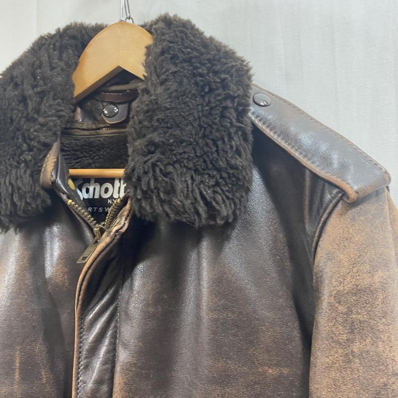 Shot ショット フライトレザージャケットサイズ38 襟ボア ライナー付き schott ショット レザージャケット ジャケット、上着 Jacket