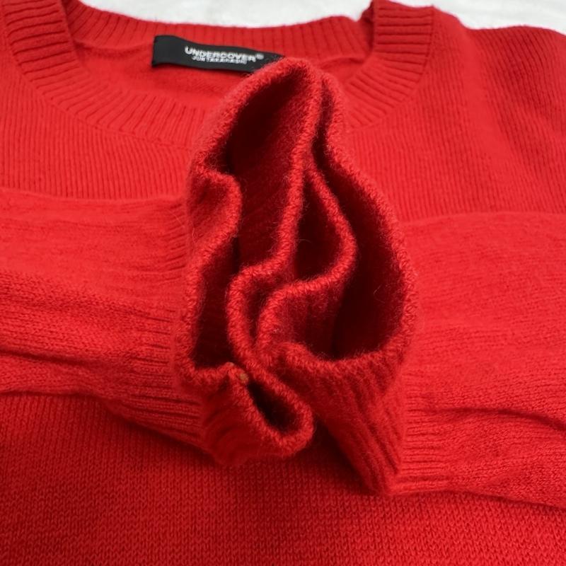 UNDERCOVER アンダーカバー 長袖 ニット、セーター Knit, Sweater UCX8901-1 Uロゴ 刺繍 クルーネック ニット セーター 10097364｜istitch-store｜10