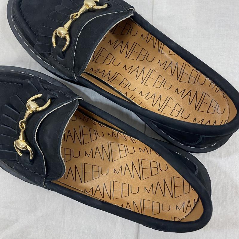 MANEBU マネブ 革靴 革靴 Leather Shoes BITCH VILA NUBUCK FAT SOLE Black 38/24〜24.5cm ビットローファー 10100901｜istitch-store｜08