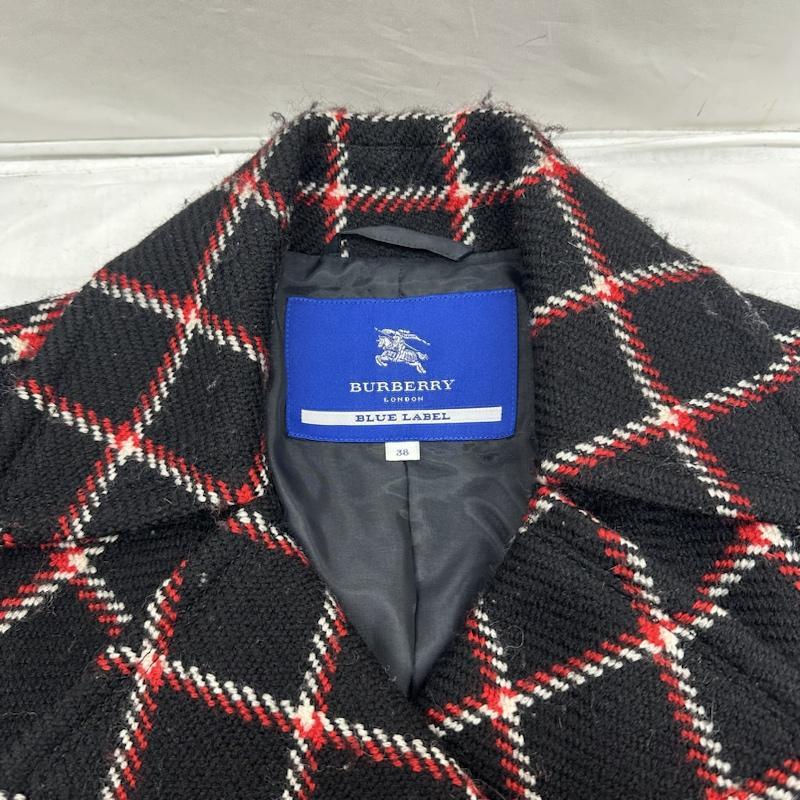 BURBERRY BLUE LABEL バーバリー・ブルーレーベル コート一般 コート Coat E1B07-493-09 ベルト付 格子柄 裾プリーツ ウール コート 10102839｜istitch-store｜04