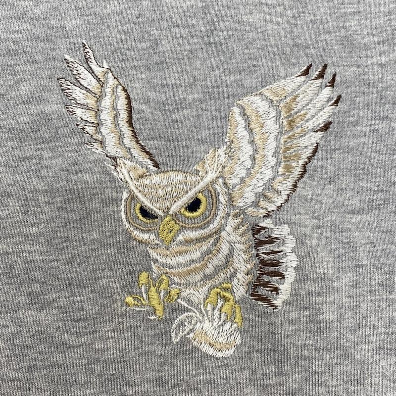 A(LeFRUDE)E アレフルード 半袖 Tシャツ T Shirt  A(LeFRUDE)E 2017ss OWL EMBROIDERY Tee 17SS-CS02 GRY S 10105525｜istitch-store｜06