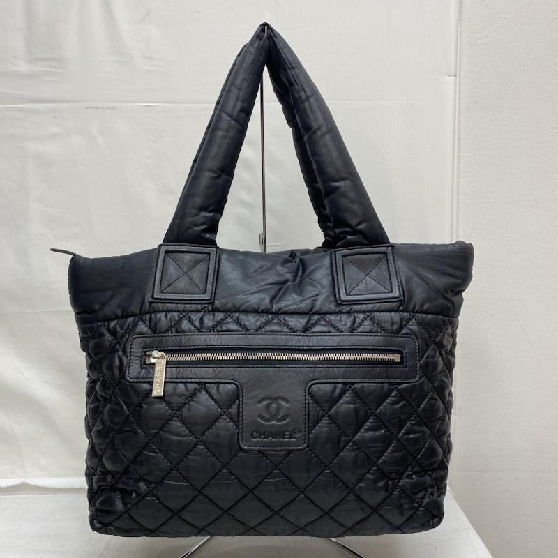 CHANEL シャネル トートバッグ トートバッグ Tote Bag コココクーン シルバー 金具 キルティング ナイロン トート バッグ 10108477｜istitch-store｜02