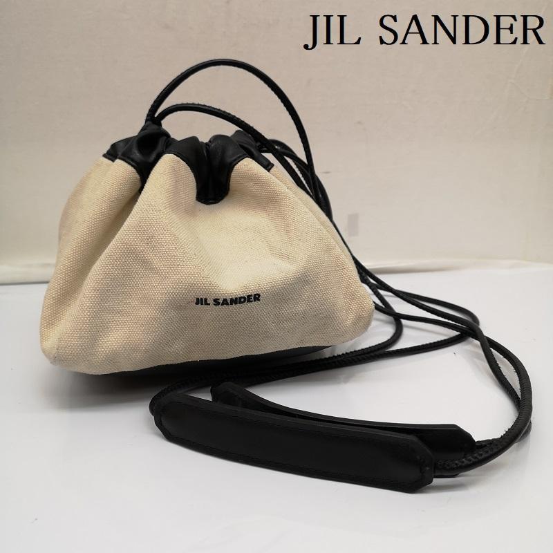 ジルサンダー レザー 巾着バッグ 2way クロスボディバッグ ハンドバッグ