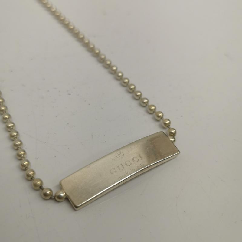GUCCI◇ボールチェーンチョーカーネックレス/SV925/SLV