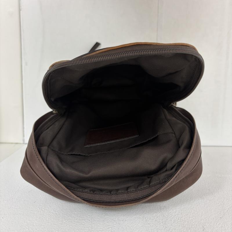 COACH ボディバッグ 70796 レザー スウェード ブラウン ブラック