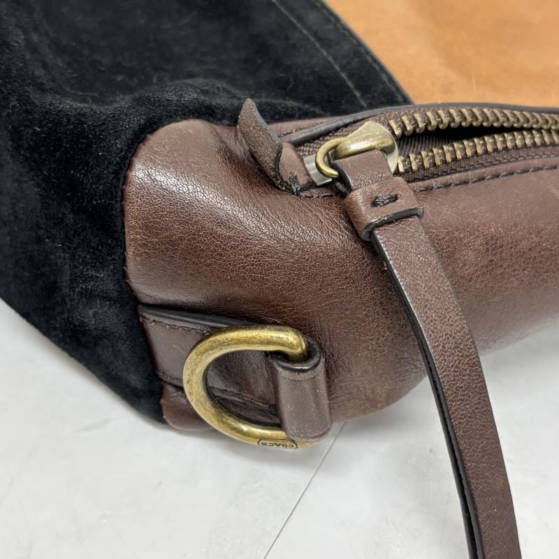COACH ボディバッグ 70796 レザー スウェード ブラウン ブラック