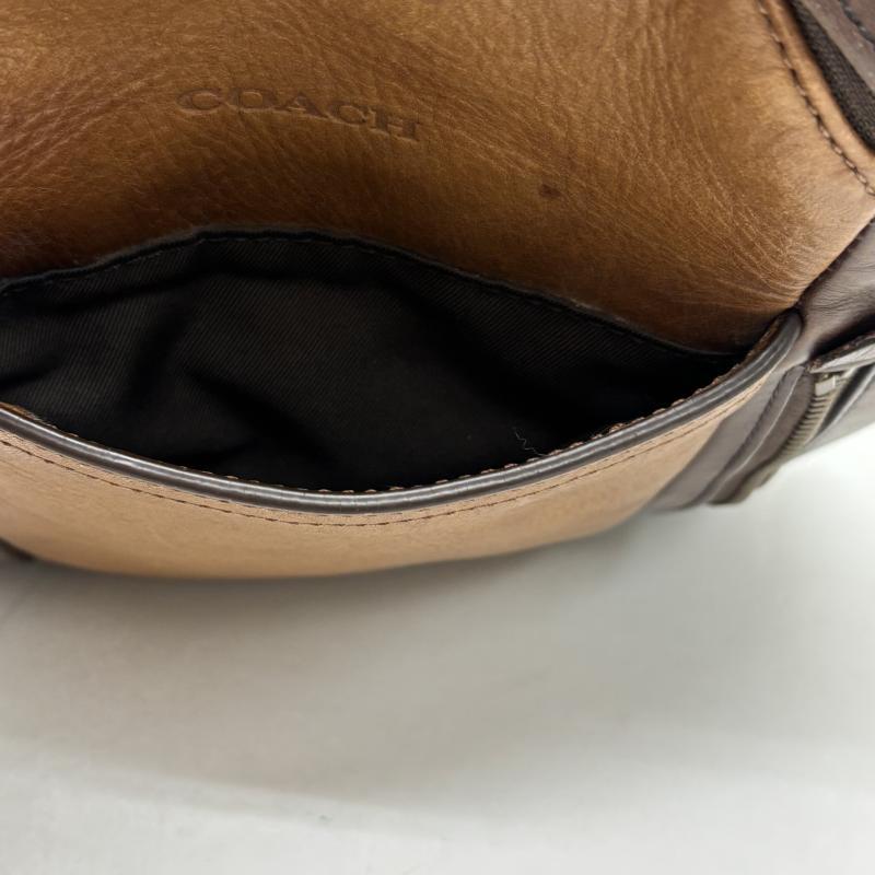 COACH ボディバッグ 70796 レザー スウェード ブラウン ブラック