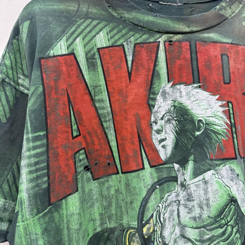 古着 90s AKIRA アキラ プリント Tシャツ ダメージ サンフェード 表記 