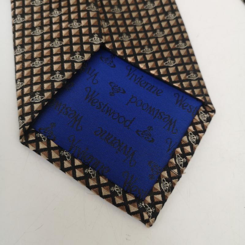 【イタリア製】ヴィヴィアンウエストウッド ネクタイ ブラック オーブ ストライプ Vivienne Westwood ネクタイ ブラックオーブ 斜めストライプ ⑥
