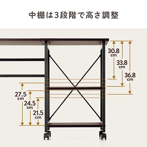 折りたたみデスク コンパクトデスク 折りたたみワゴン 作業台 リビング学習 テレワーク 拡張デスク キャスター付き :YK-DESKN006M