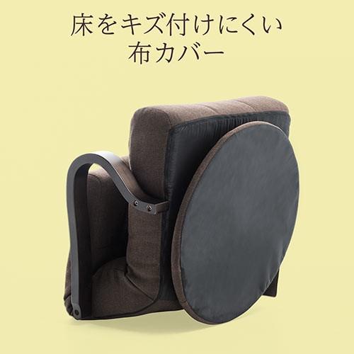 回転座椅子 木製肘掛け ハイバック仕様 和室 ご老人 360度回転 小物収納ポケット付き ブラウン|isu-oukoku|12