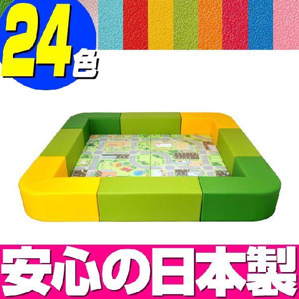 キッズコーナー バンビファンシーセット 交通マット・Rコーナー 2畳 BCK21／ベビー 幼児 フロアマット キッズスペース