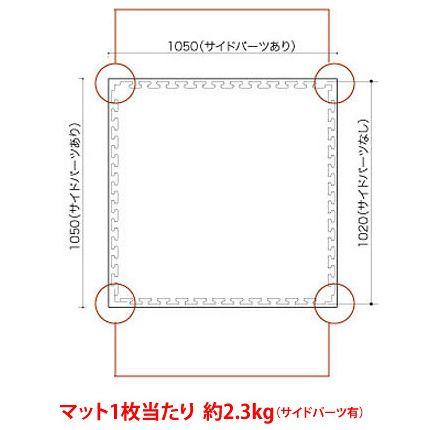 ジョイントマット 木目 大判 サイドパーツ付き リバーシブル（木目）／4ケース（40枚入り）｜isuharikoubou｜03