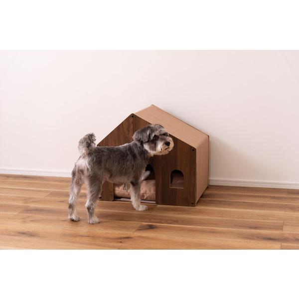 東谷 PET-122BR ペットハウス ペットベット 犬 猫 ペット クッション付き 屋根付き 天然木 木製 かわいい 収納 ブラウン　W50×D40×H45　3.0kg｜isuuka｜17