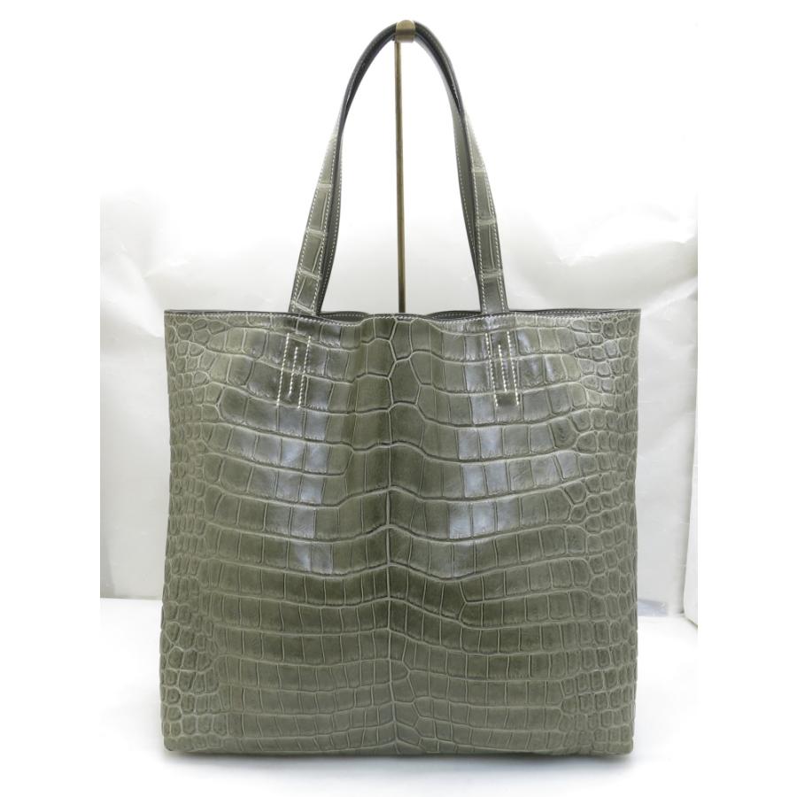 HERMES エルメス ドゥブルサンス36 グリーン系 □P刻印 クロコダイル 