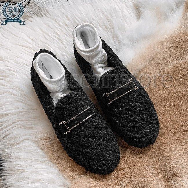 ローファー モカシン レディース 女性用 ファー ムートンシューズ
