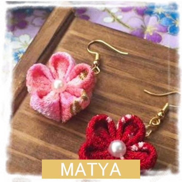 和風ピアス 和風イヤリング つまみ細工 ピアス イヤリング お花 花